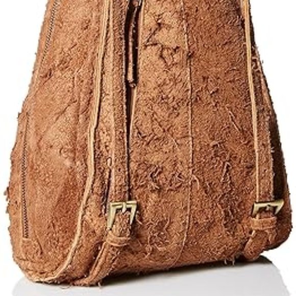 Latico Clarkson 5401 Brown Shredded Suede Leather Backpack - Picture 5 of 8